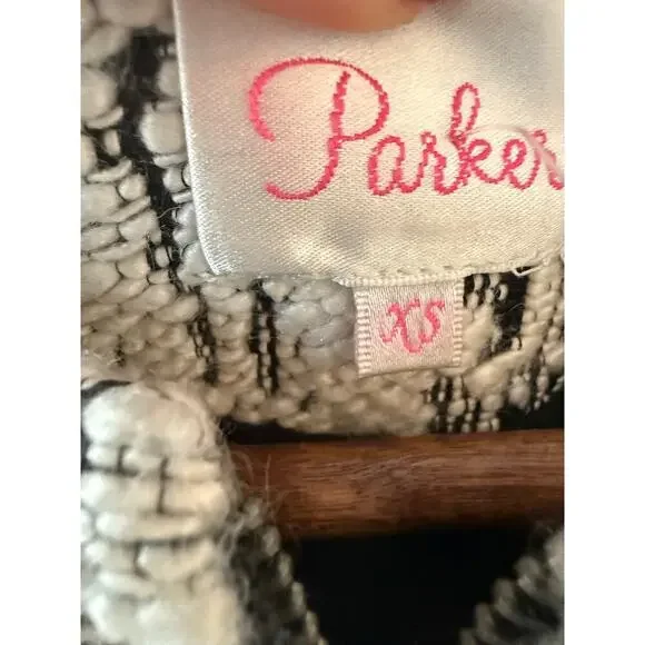 Parker Boucle Tweed Zipper Detail Designer Jacket Blazer Size XS $275 retail - Picture 6 of 8